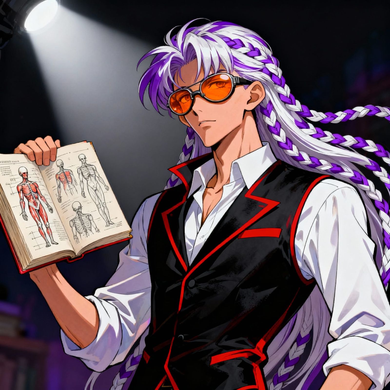 1400s Anatomy Professor with Purple & White Hair