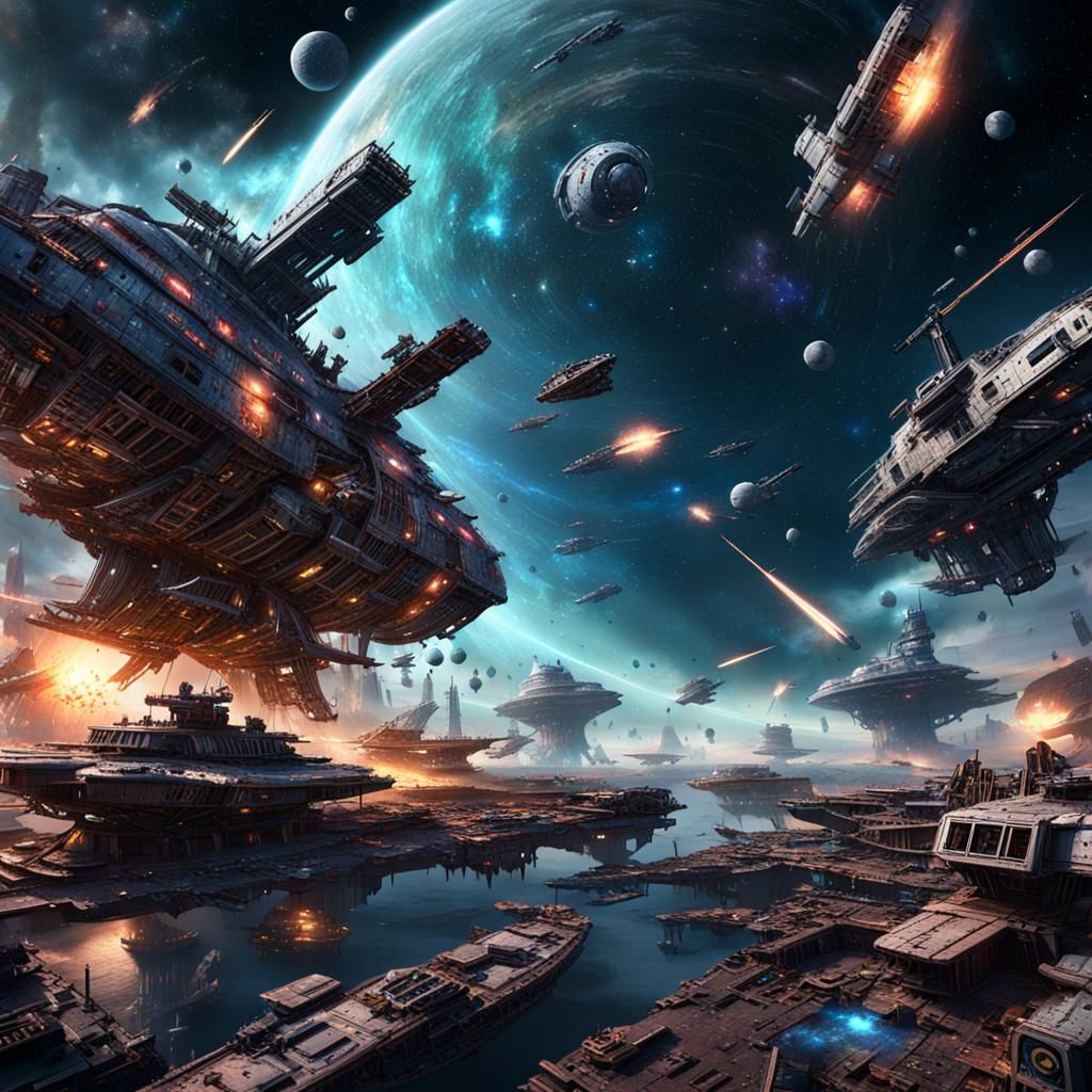 Intergalactic Armies Clash in Cosmos Ship Graveyard