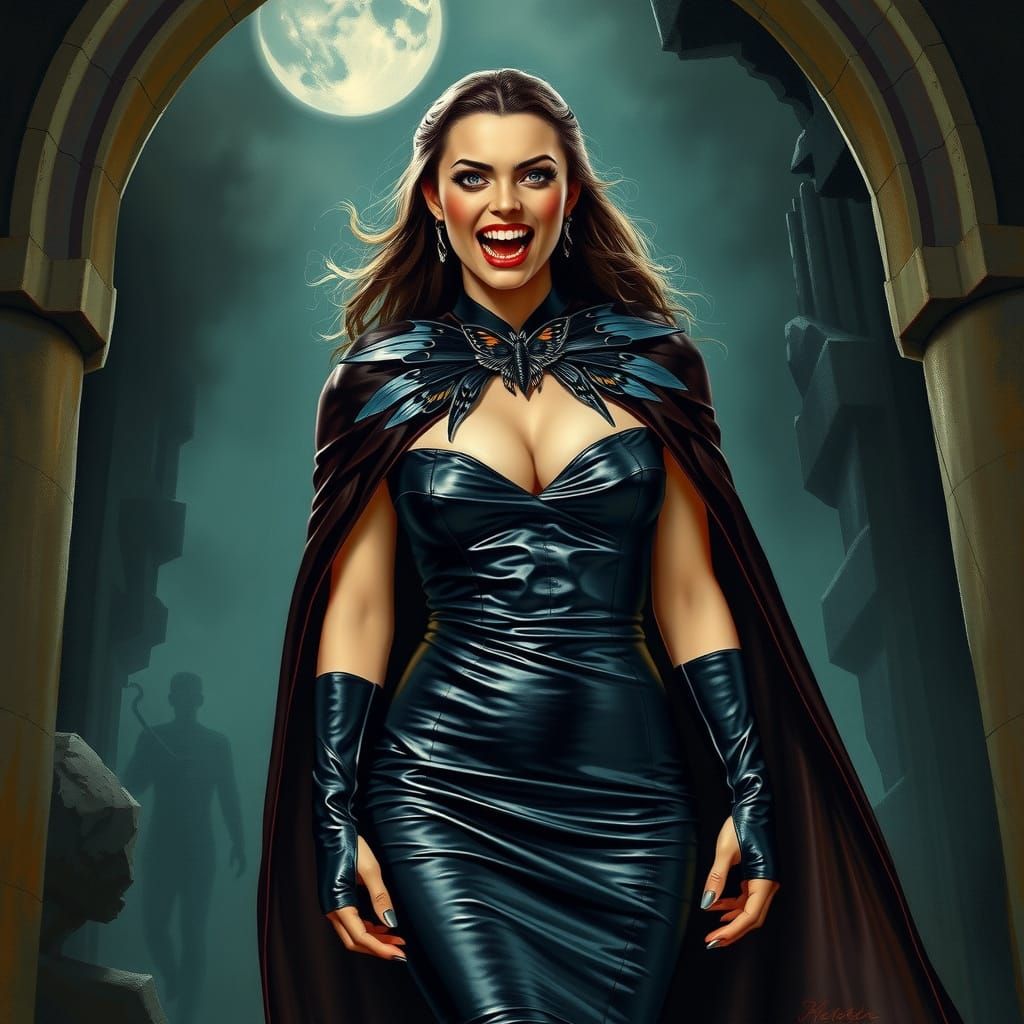 Dark Fantasy Vampire Queen in Gothic Style