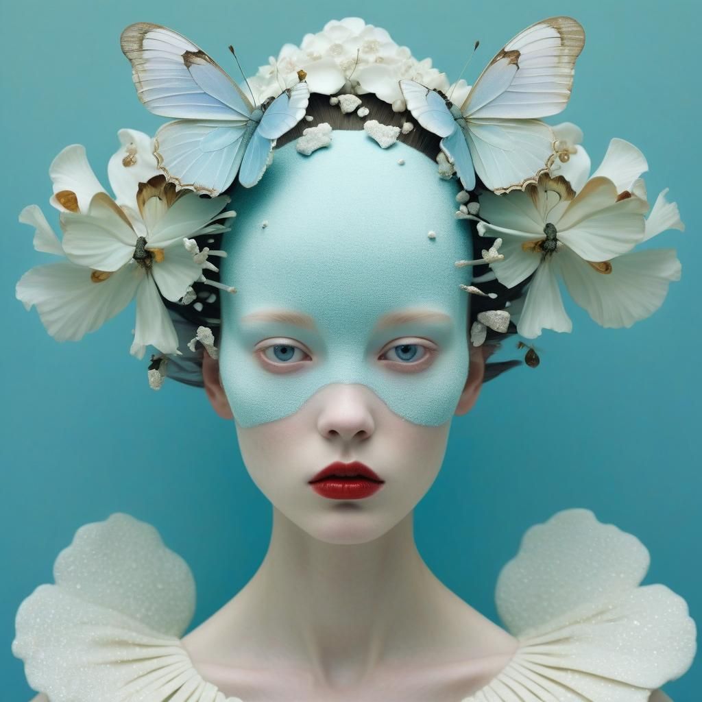 Surreal Face with Foam Fashion Elements