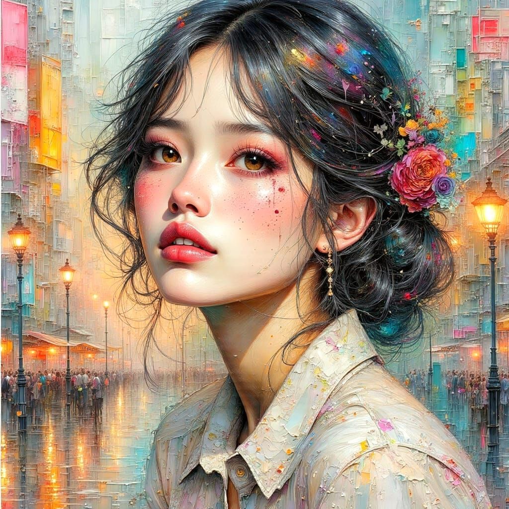 Surreal Cityscape in Dreamy Pastel Colors