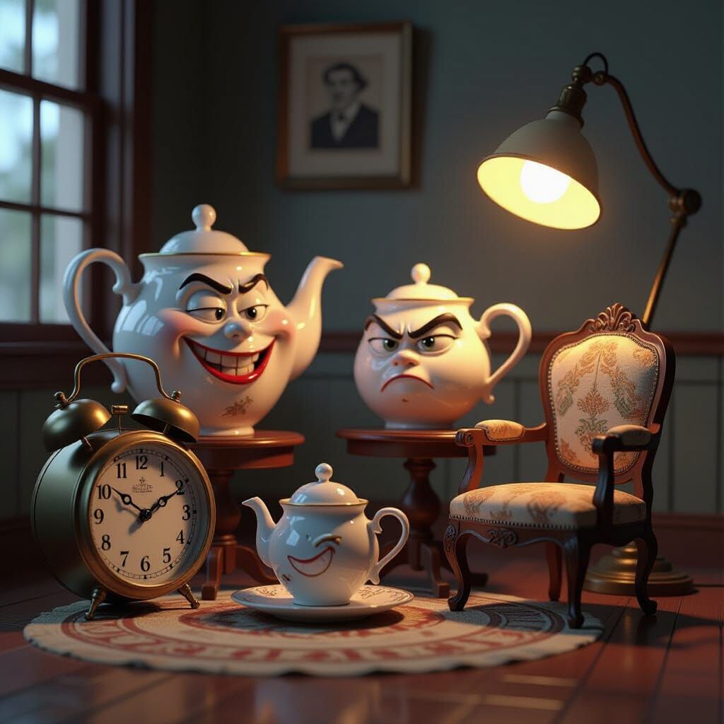 Expressive Household Objects in Whimsical 3D Art