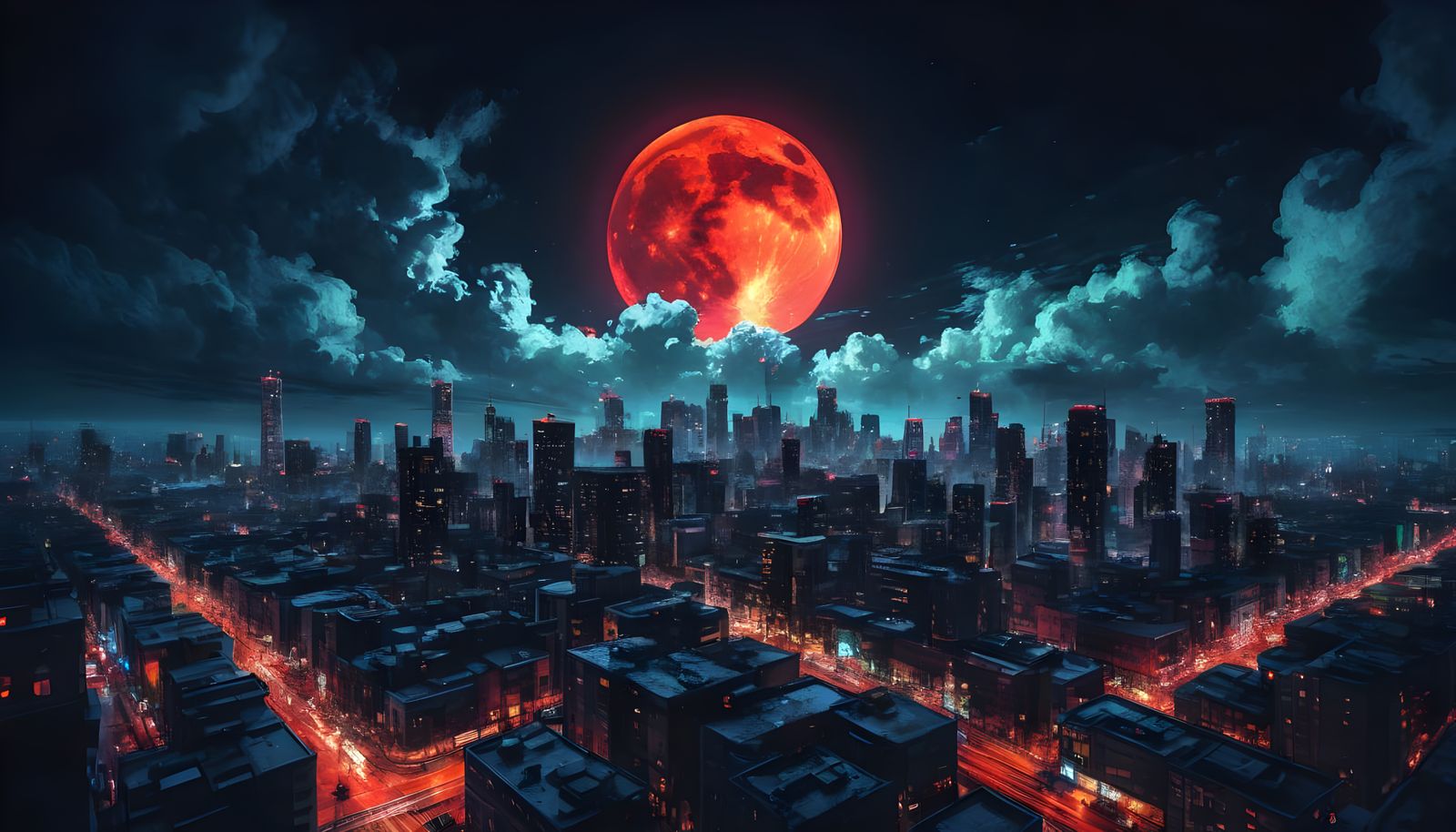 Neon Cityscape Glitch: Neo-Impressionist Expressionist Oil P...