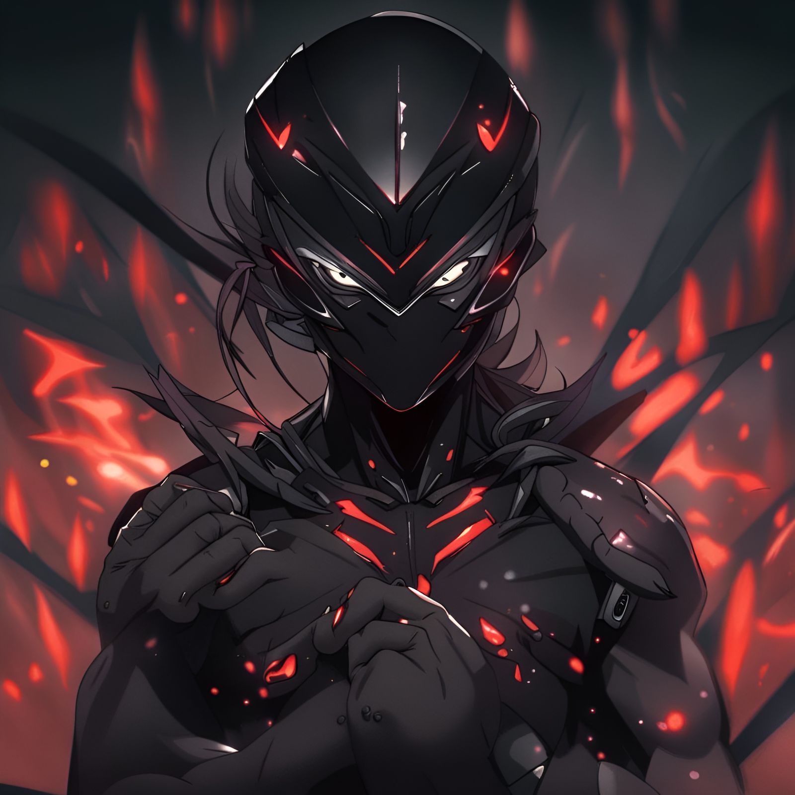 Wakanda Warrior with Sword in Anime Style