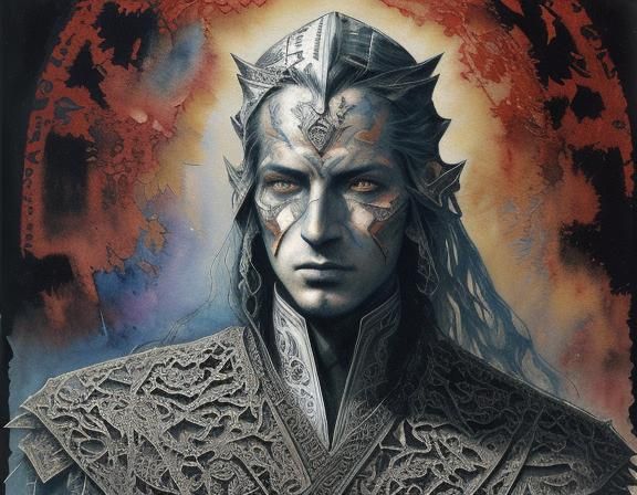 Cyberpunk Cyborg Priest in Surreal Garden