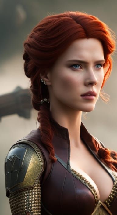 Scarlett Johansson as Triss Merigold in Witcher Style