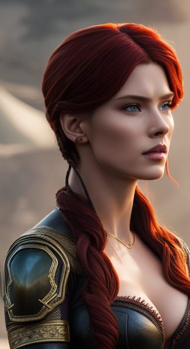 Triss Merigold as Scarlett Johansson: Hyperrealistic Digital...