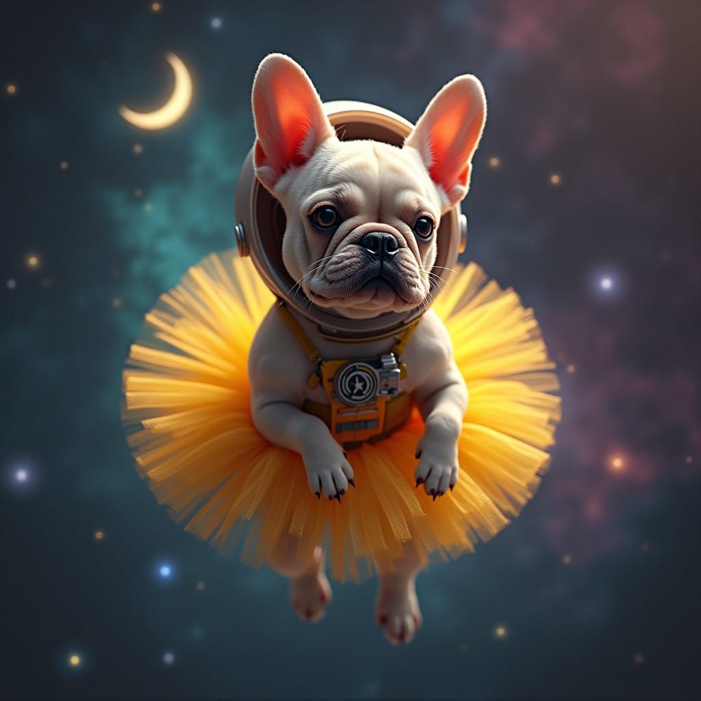 French Bulldog Astronaut in Vibrant Space Suit
