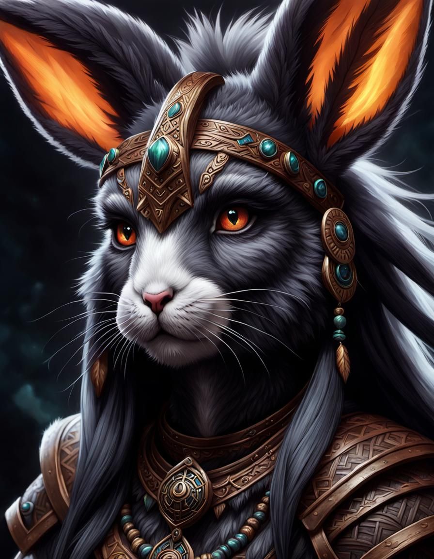 Intricate Dark Fantasy Harengon Portrait