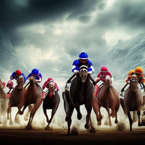Epic Horse Racing: Dramatic Digital Matte Painting