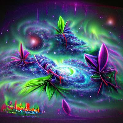 Marijuana Galaxy: Neon 8K 3D Render