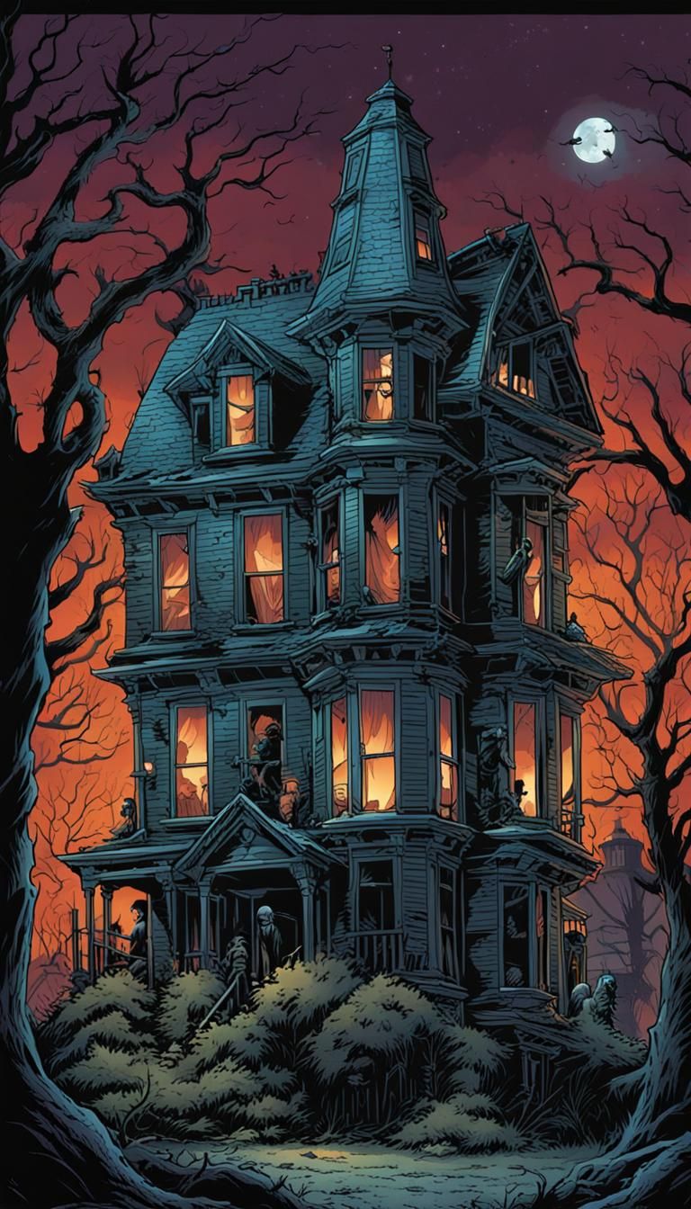 The haunted house across the street, viewed from my window