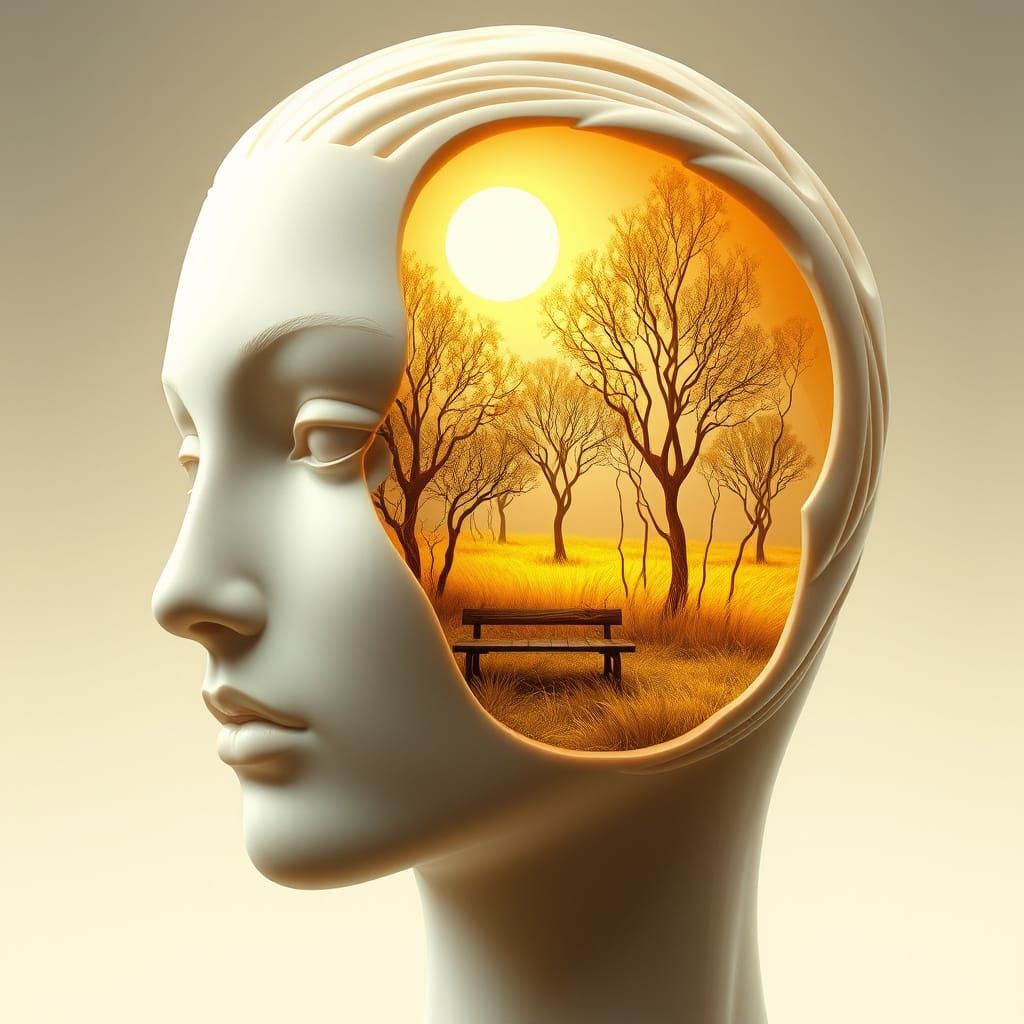 Botanical World Within Alabaster Sculpture, Art Nouveau Styl...