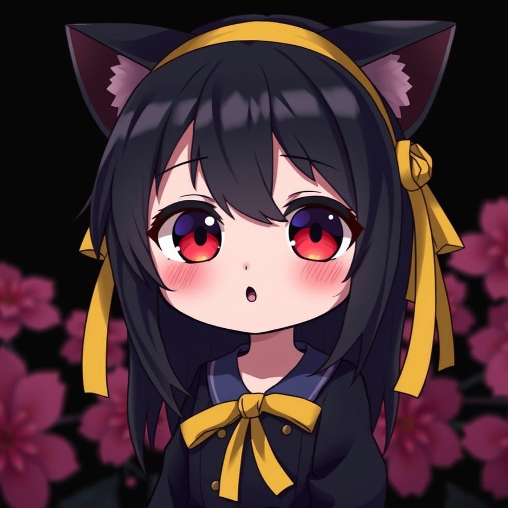 Adorable Chibi Catgirl in Moody Lighting