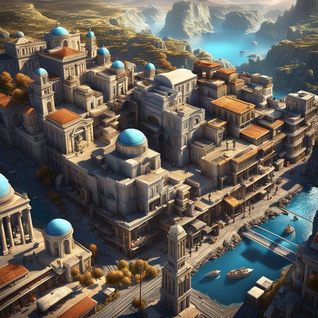 Futuristic Greek Utopia: A Fusion of Space and City