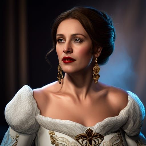 Austrian Opera Diva in Opulent Stage Arrangement