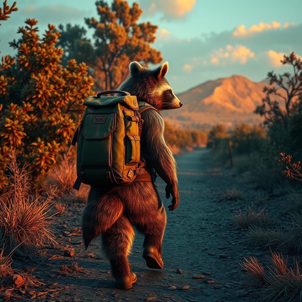 Mysterious Forest Wanderer in Vibrant Hyperdetail