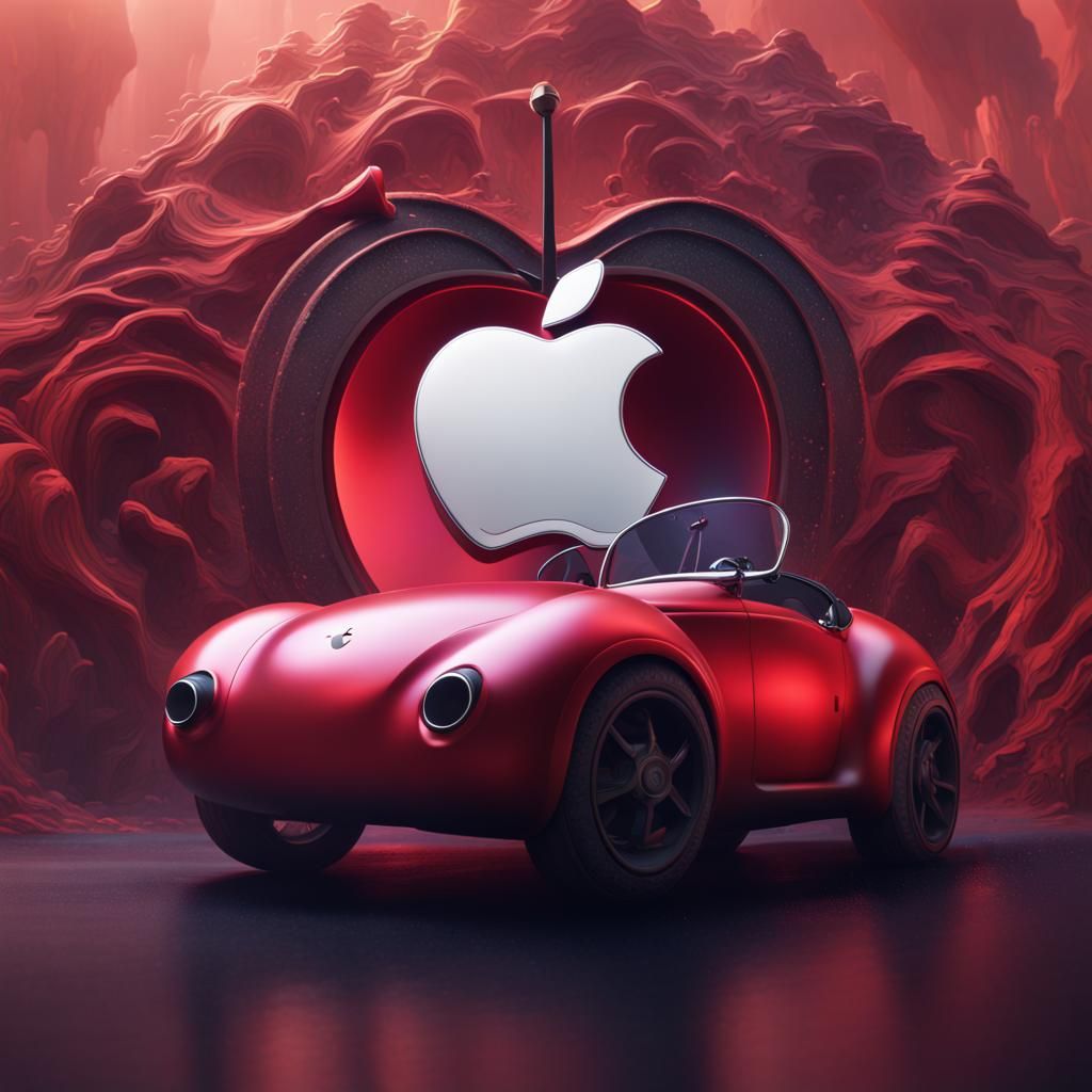 Apple Car Logo: Detailed Matte Painting in 8K