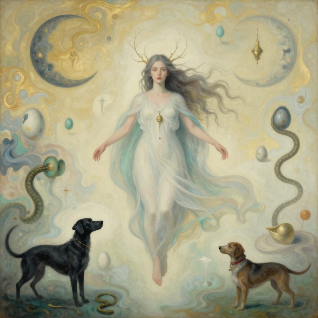 Hecate Sorceress in Surreal Dreamscape
