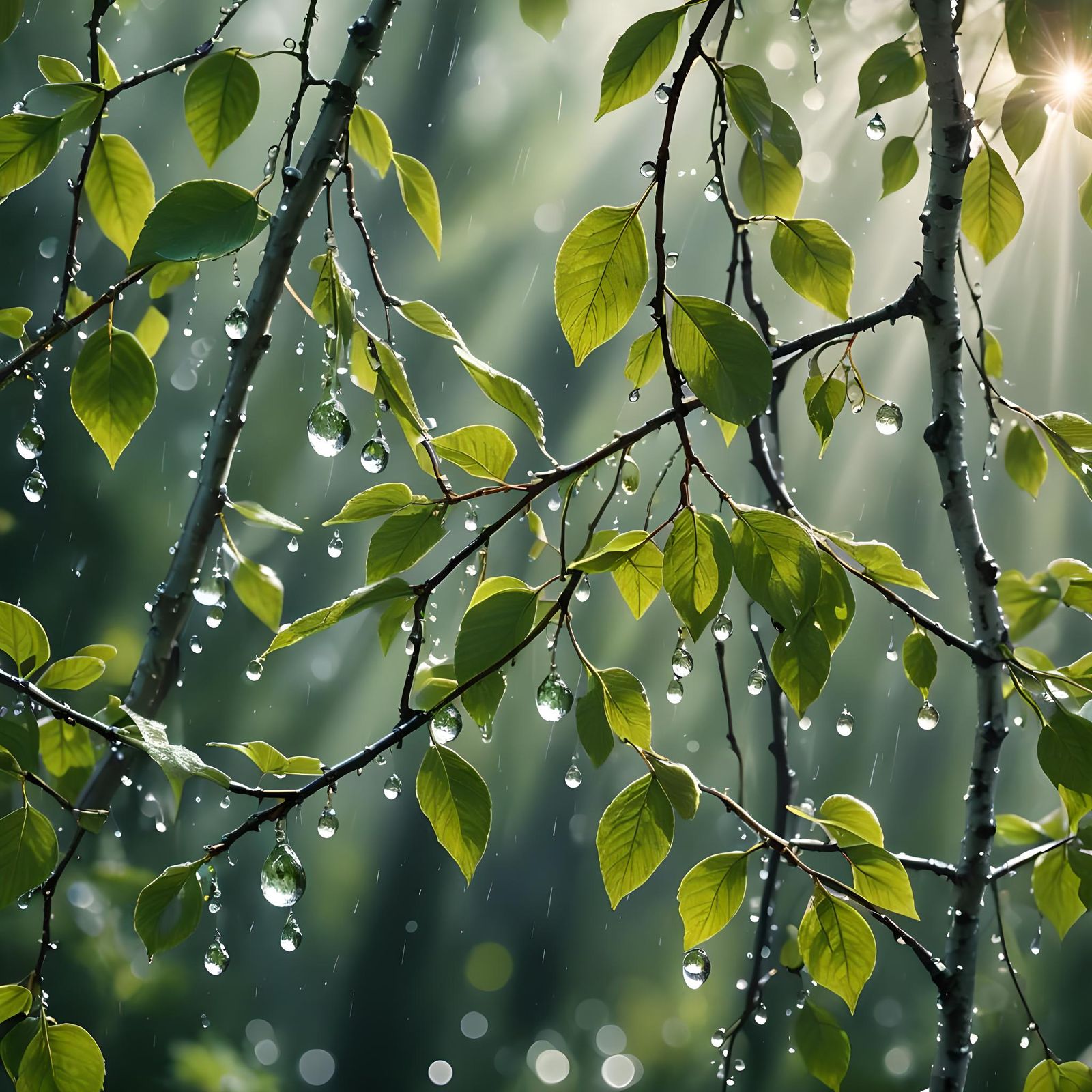 Shining little raindrops