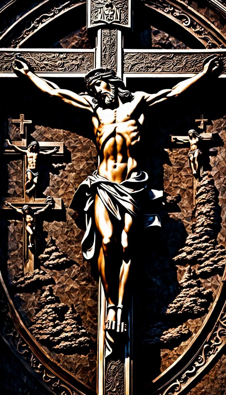 Jesus on the Cross: Hyperrealistic HDR Image