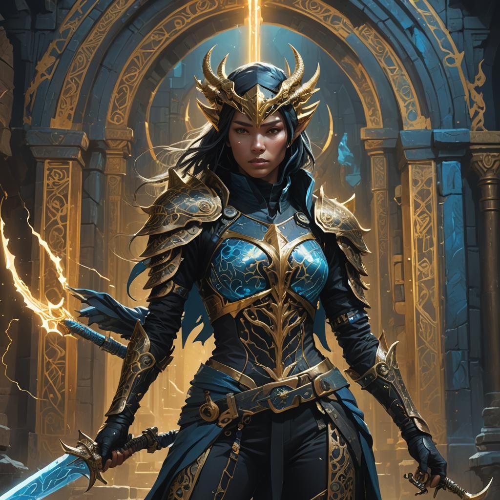 Assassin in Magical Suit, Fantasy Illustration