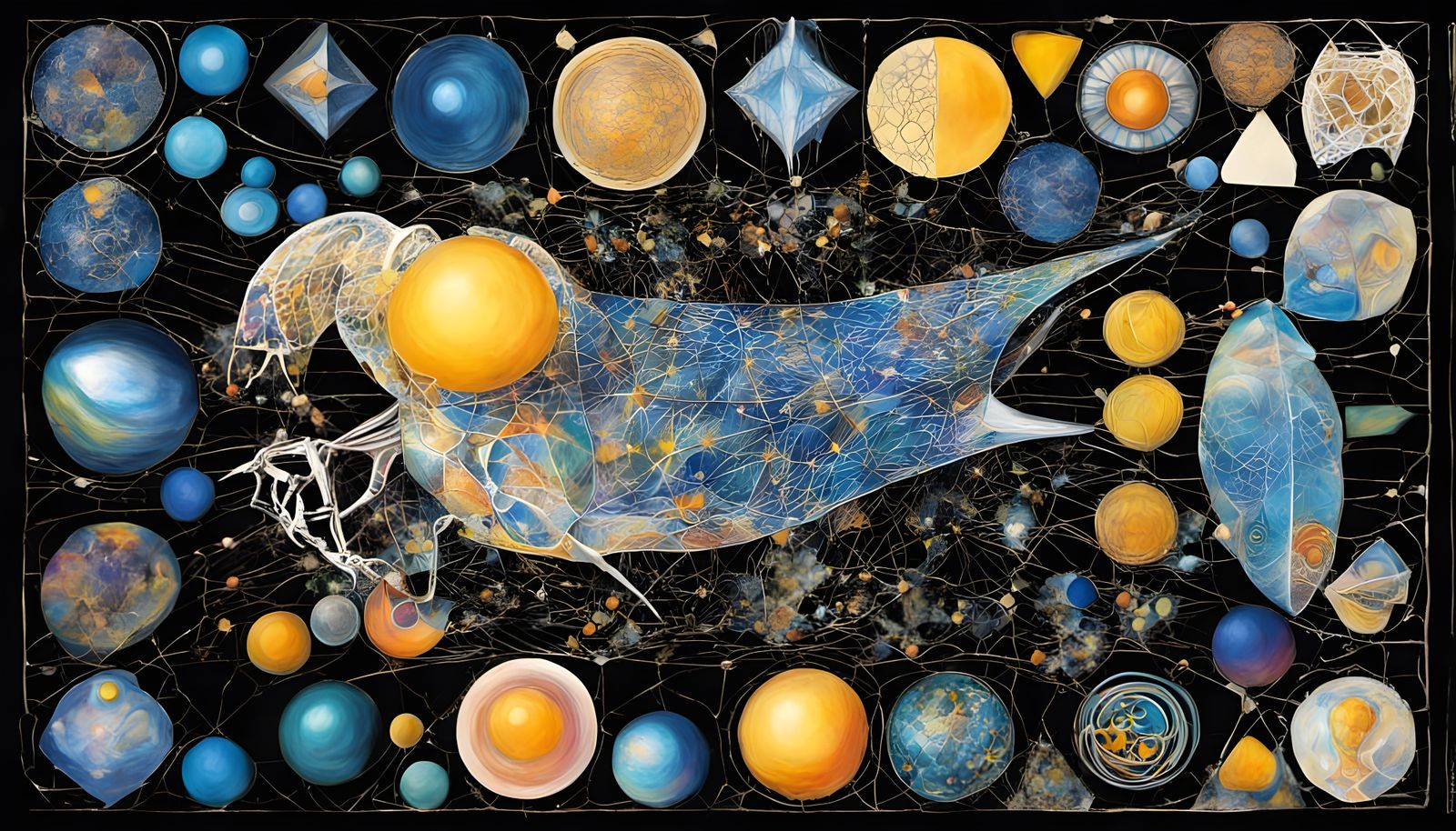 Crystalline Fractal Waves with Whale Skeleton