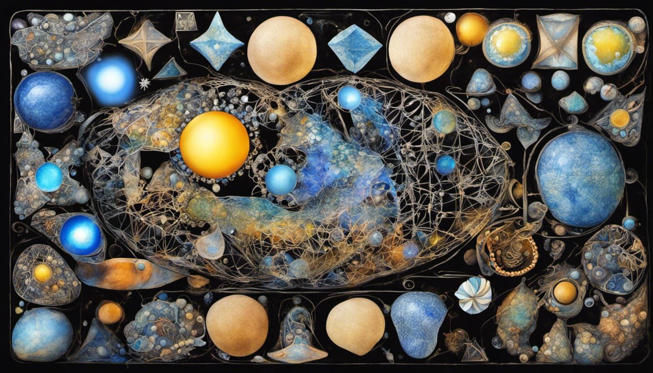 Fractal Whale Skeleton with Crystalline Refractions