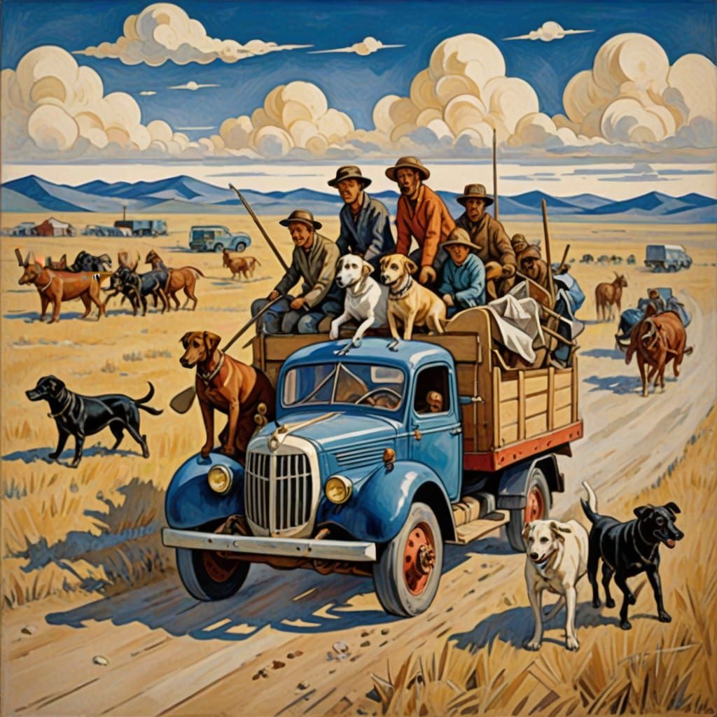 Canine Cowboy Rides Across the Endless Steppe