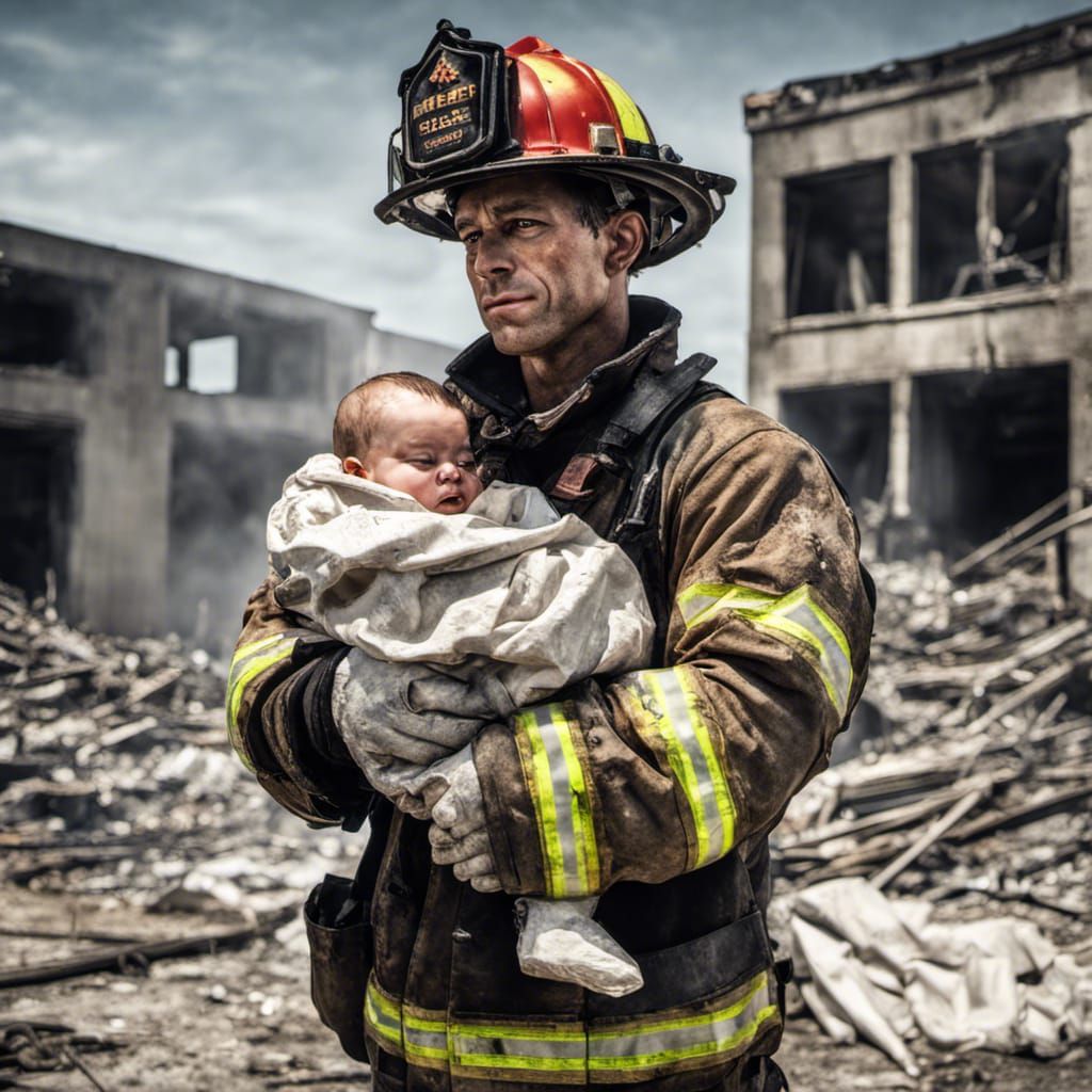 Heroic Firefighter Rescues Baby from Burning Building