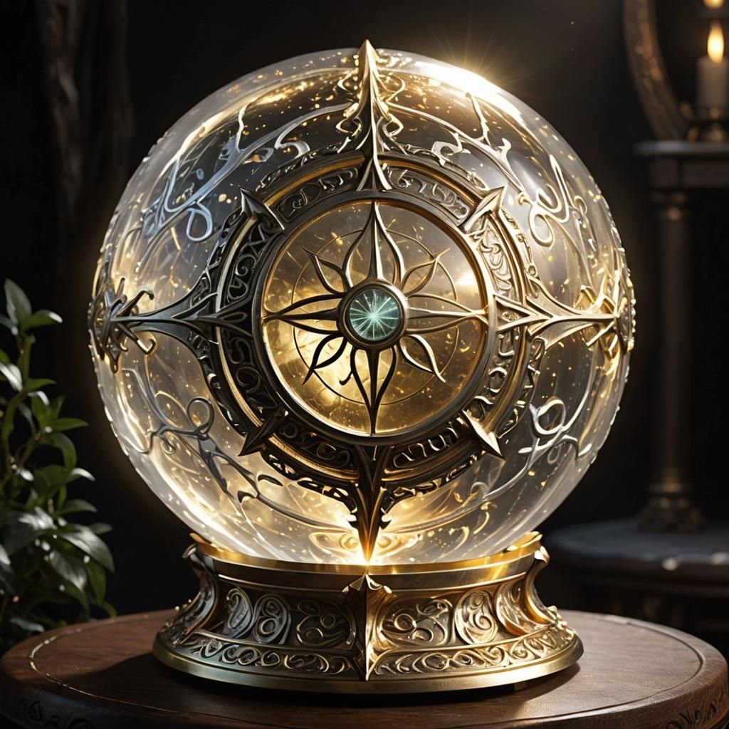 Magical Orb Encased in Elven Runes