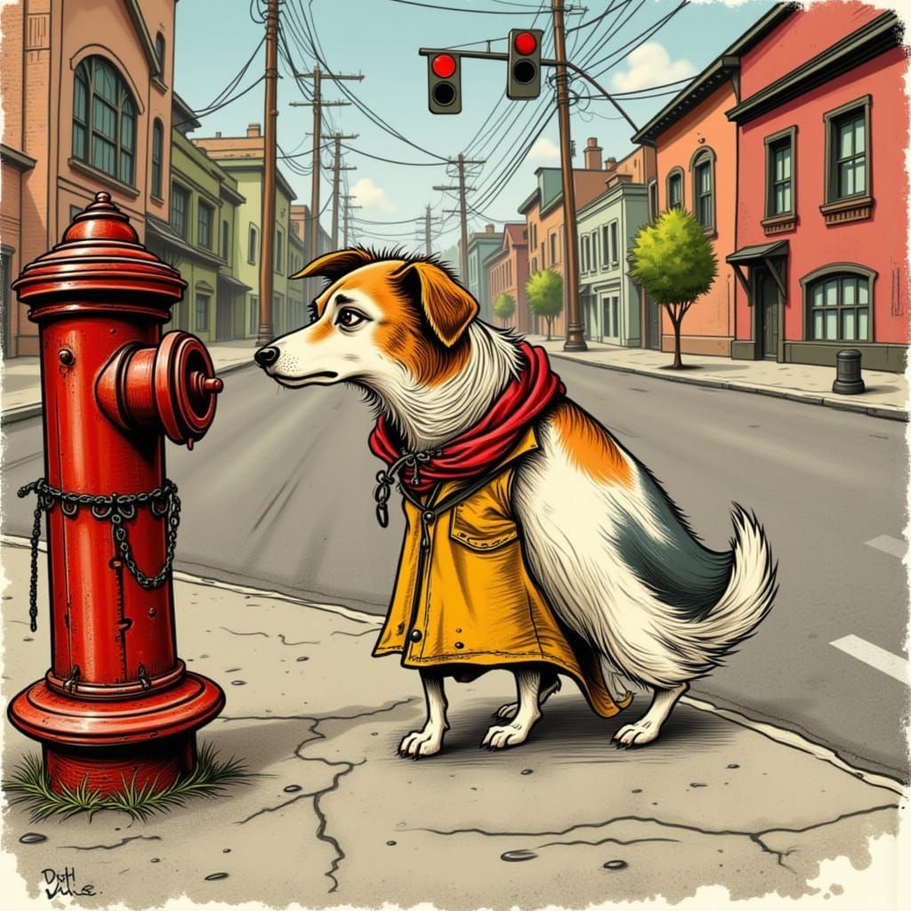 dog and hydrant