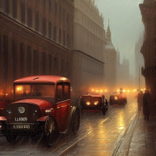 1830s London Street Scene in Digital Painting Style