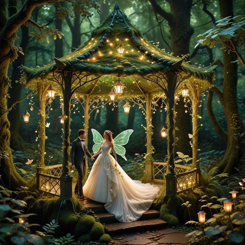 Whimsical Fairy Wedding in Enchanted Mossy Forest
