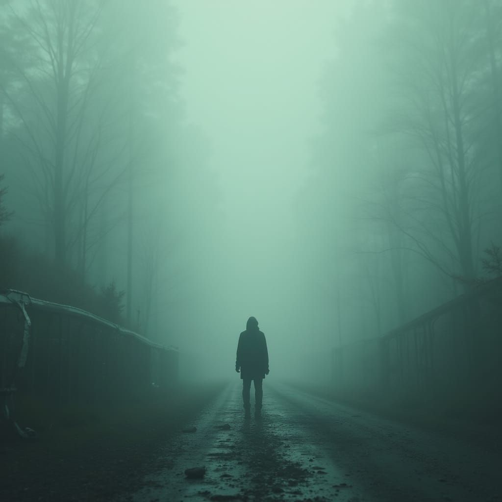 Ethereal Figure Emerges from Futuristic Mist