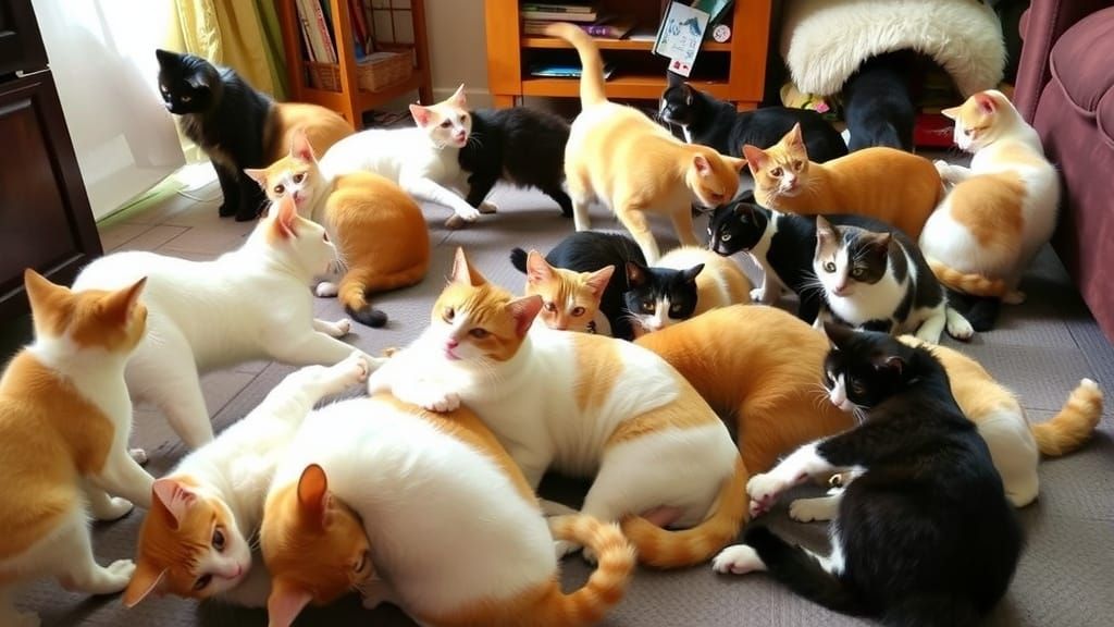 Cats Playful Chaos in a Cozy Home