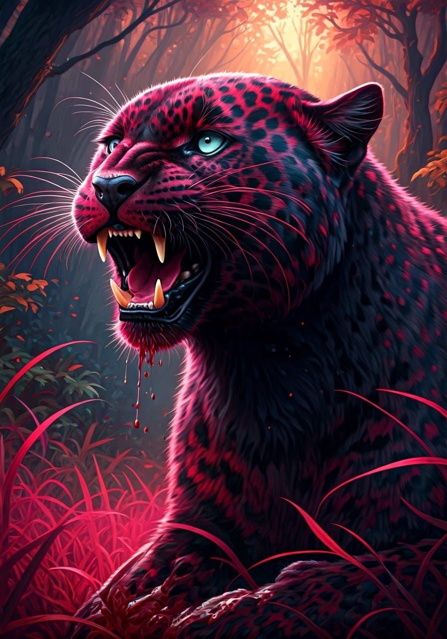 Fierce Black Panther Transformed by Savage Intensity