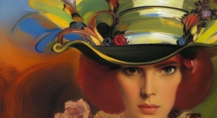 Alice as Mad Hatter: Detailed Ink Portrait