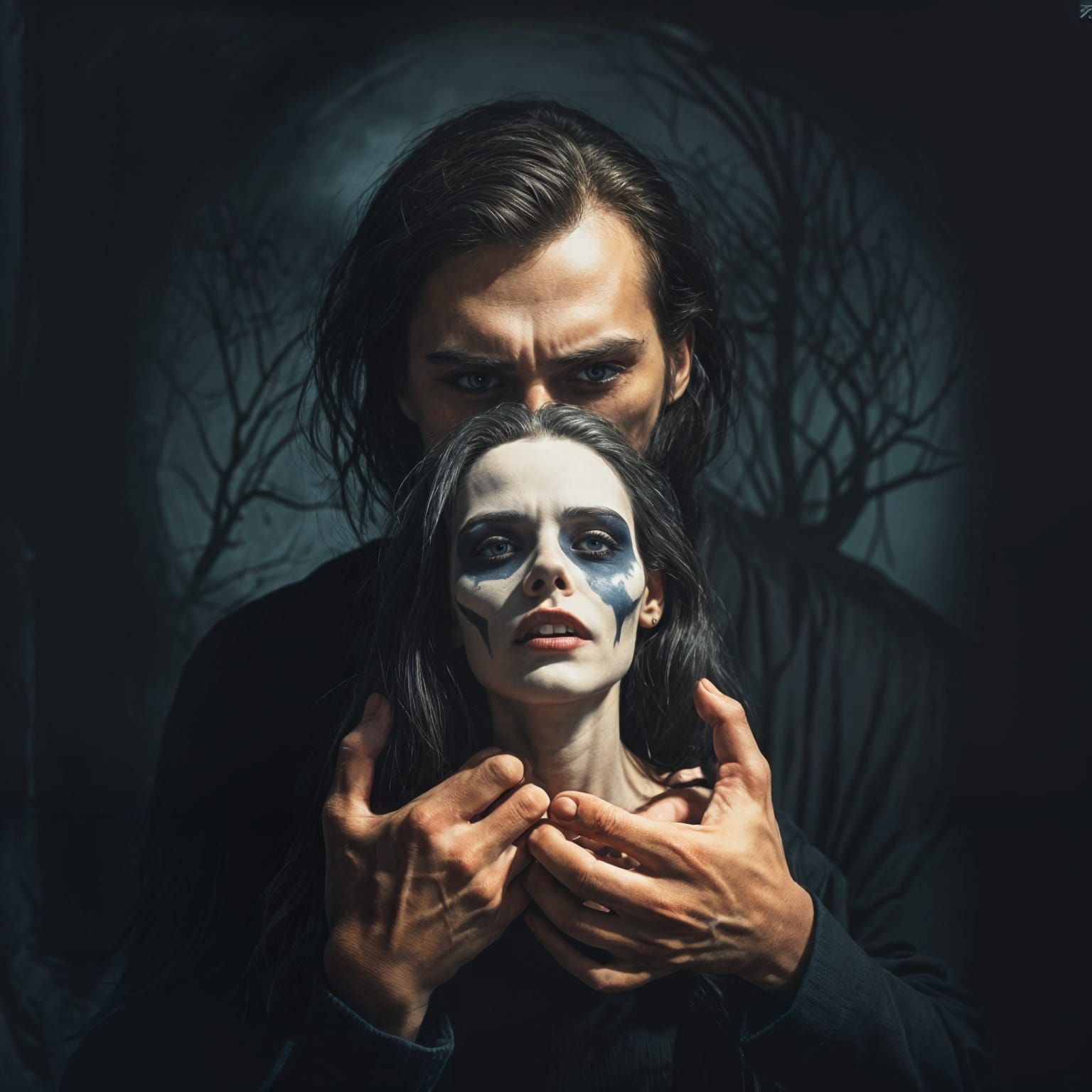 Man Holds Severed Head of Scary Woman