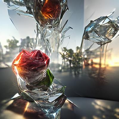 Exquisite Glass Rose: 8K 3D Render