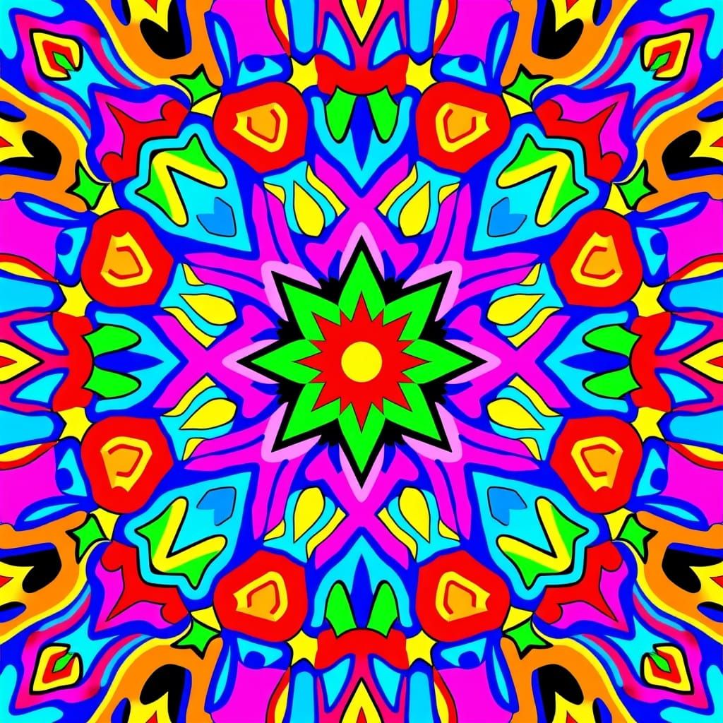 Mesmerizing Kaleidoscope Patterns in Op Art Style