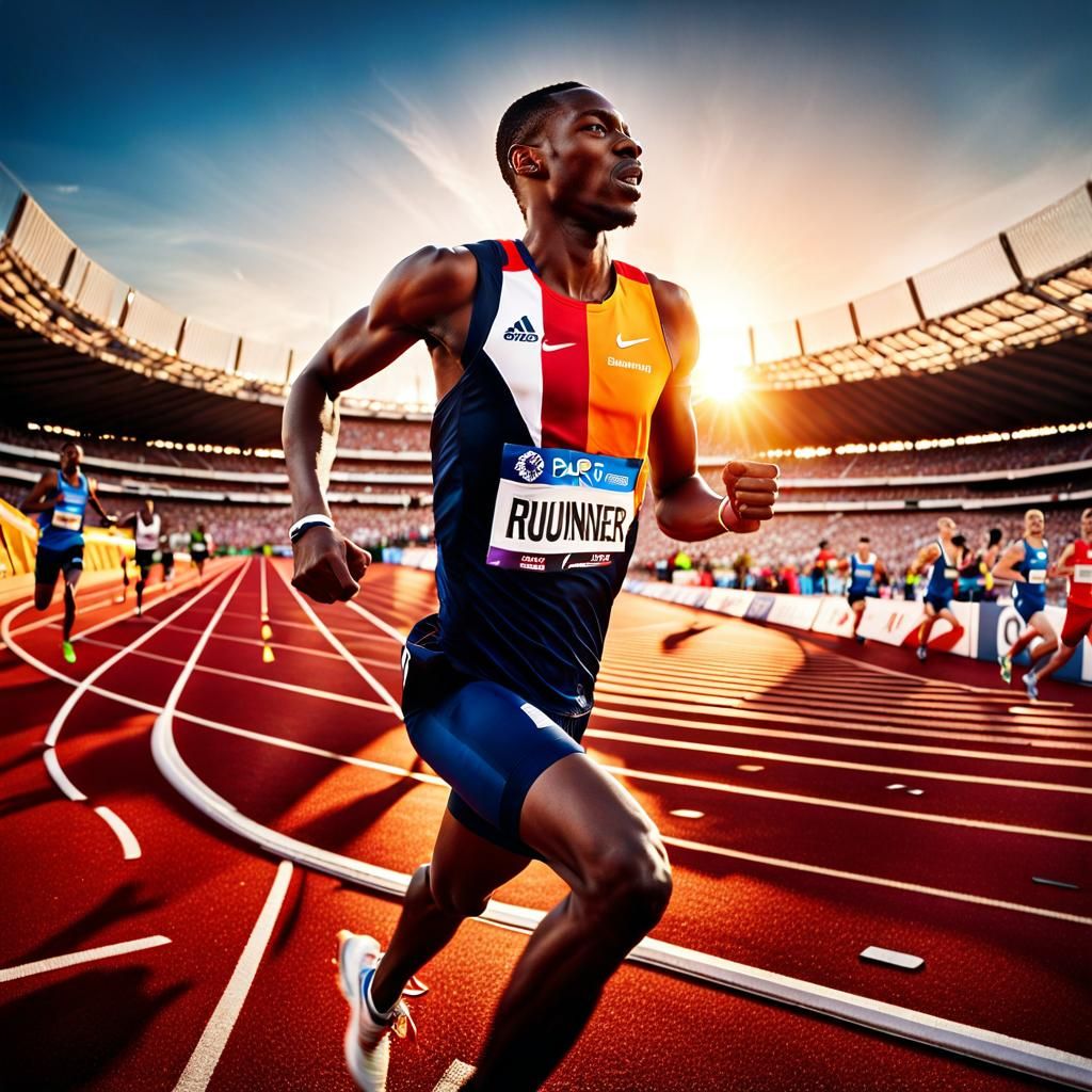 Blind Runner Wins Paris Olympics in Photorealistic Style