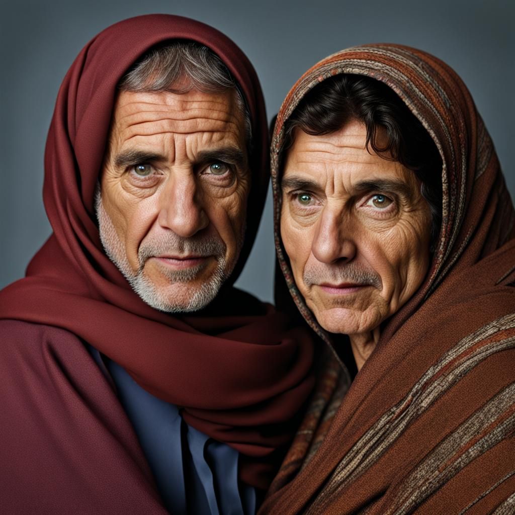 Striking Portrait of Israeli and Palestinian