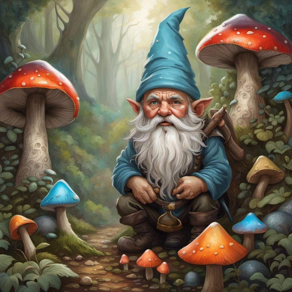 Enchanted Gnome in Mystical Forest
