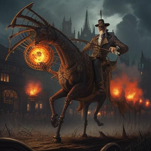 Steampunk Gourd Monster in a Park