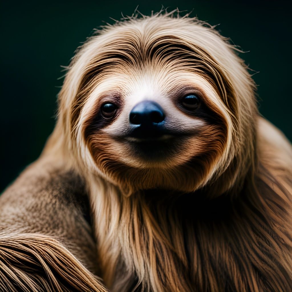 Hyperrealistic Sloth Portrait in High Definition