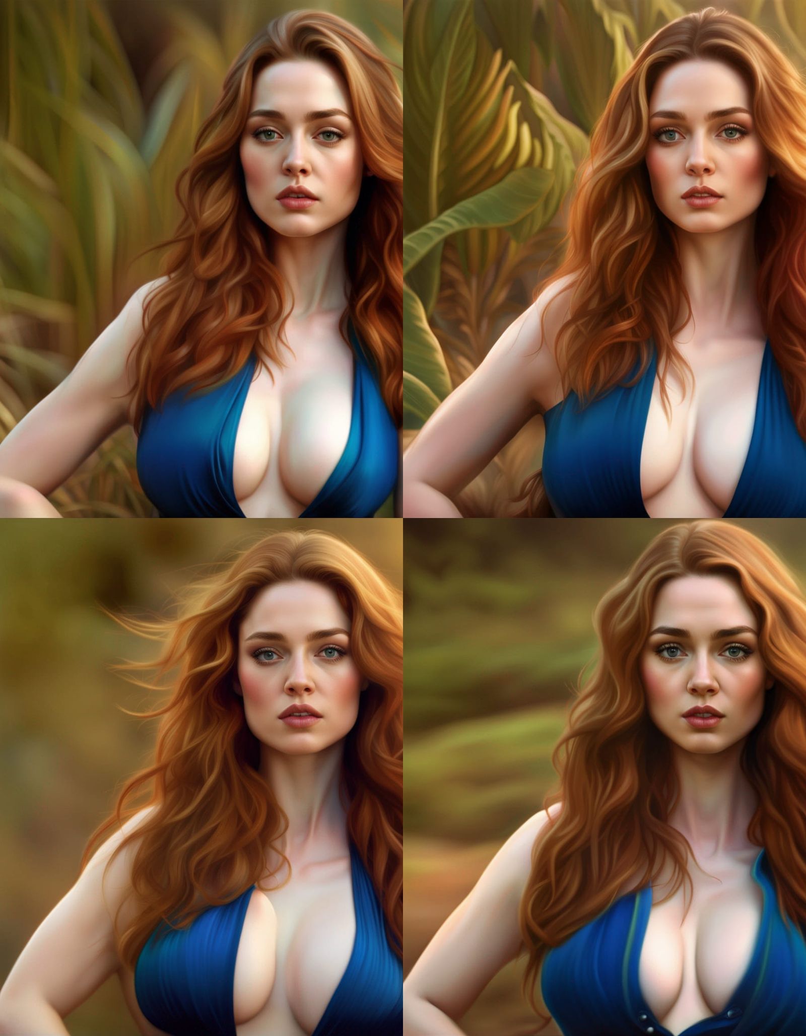 Photorealistic Sunset Portrait of a Curvaceous Woman