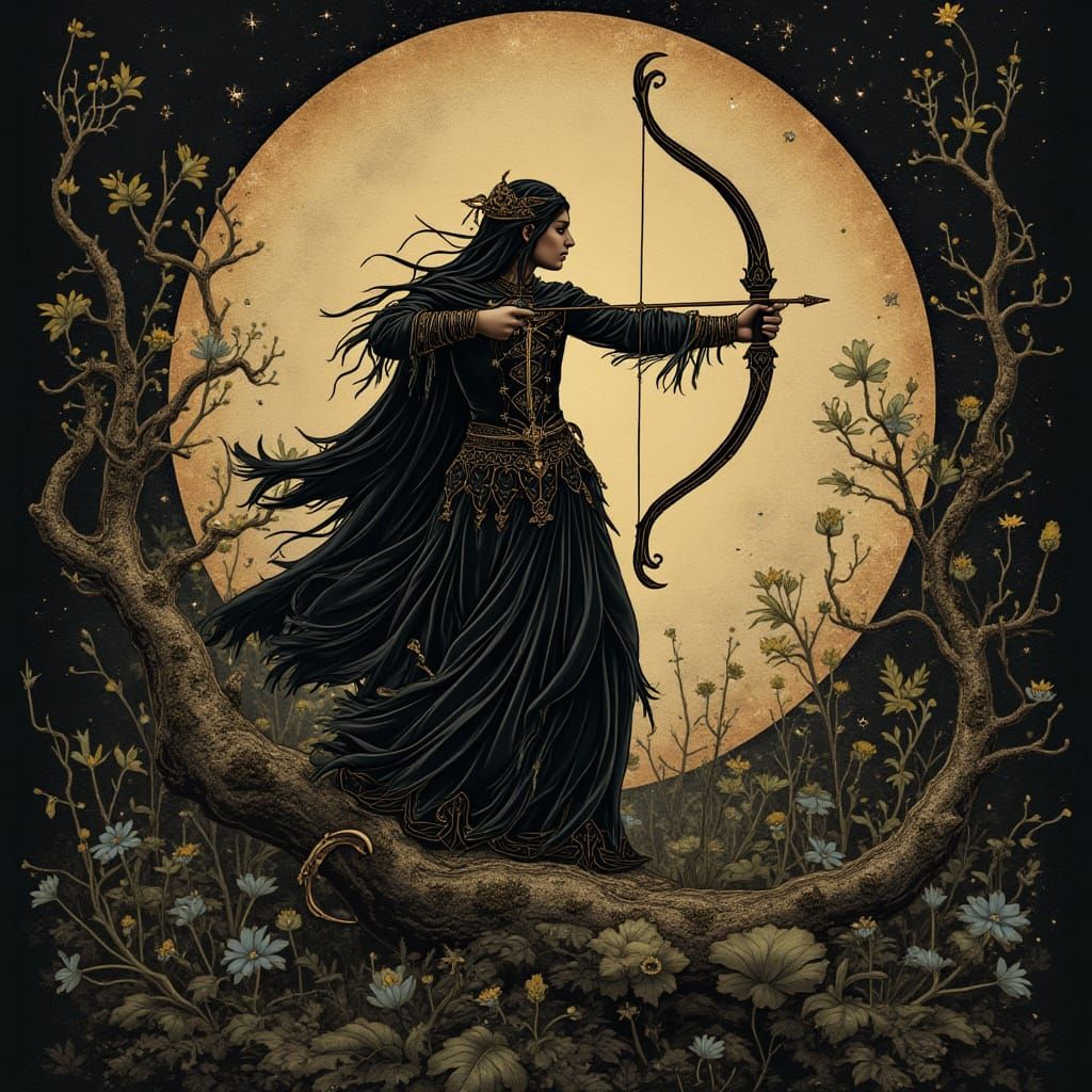Gothic Sagittarius Zodiac Portrait