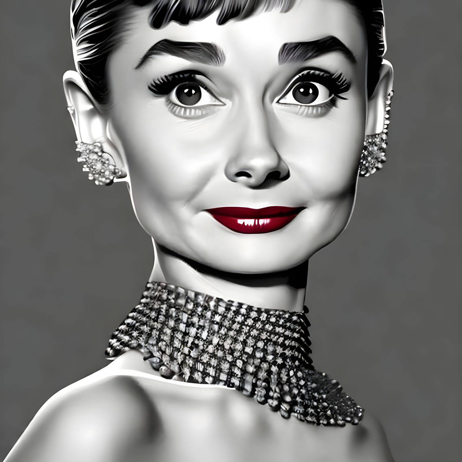Audrey Hepburn Portrait in Black and White