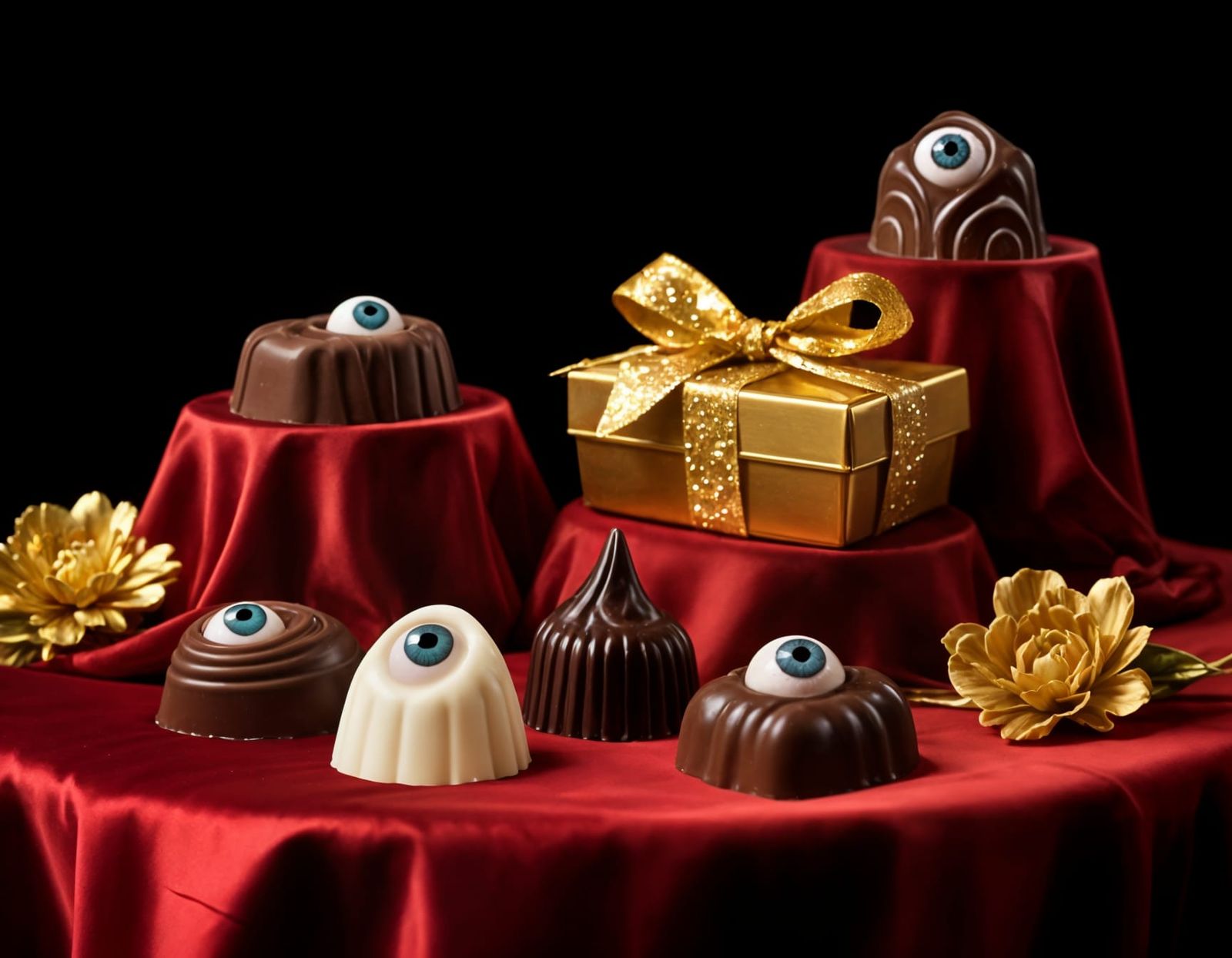 Macabre Chocolates with Eyeballs in Photorealistic Style